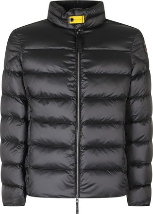 Parajumpers Short Puffer Jacket With High Neck And Yellow Drawstring