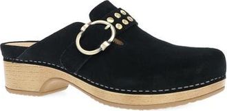Dansko Branson Studded Platform Clog in Black Suede at Nordstrom, Size 40