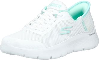 Skechers Womens Go Walk Flex Grand Entry Sneaker, White Textile/Mint Trim, 7 UK