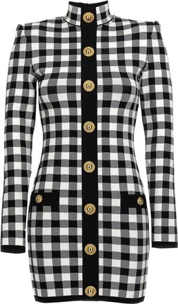 Balmain Vichy Knit Dress