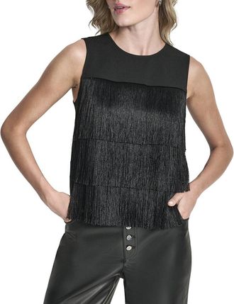 DKNY Dkny Tiered Fringe Blouse