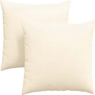 vidaXL Cojines De Sof&aacute; 2 Pcs Crema 60 X 60 Cm Tela De Pana Vidaxl