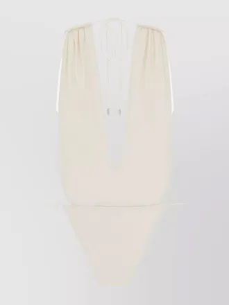 Saint Laurent deep v-neck halter neck one-piece swimsuit