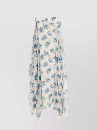 Tory Burch dress asymmetric hem floral print layers straps
