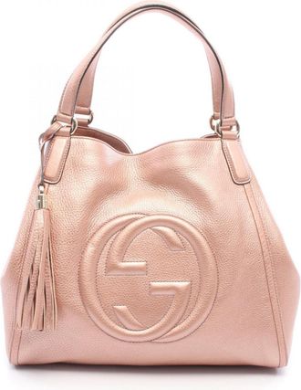 Gucci Metallic Pink Leather Handbag Tote Bag (Pre-Owned)