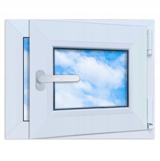 OEM Finestra In Pvc 500x400 Mm Destra Bianca Solo Rotazione 50x40 Doppio Vetro Lorac