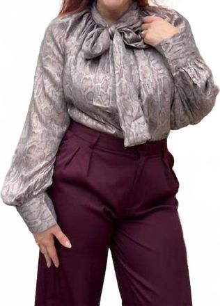 Glam Metallic Ties Blouse In Silver