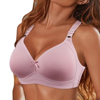 Generic Ladies Bras Non Wired Full Support Pull On - Minimiser Bras for Women UK Wired Brassiere with Adjustable Ladies Tops Straps High Support Minimizer Bra