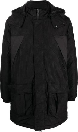 Emporio Armani Caban Coat - Heren - Parka Jassen - Zwart - M - Leer - Jassen