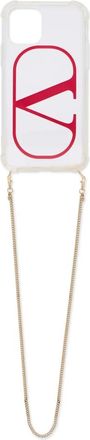 Valentino Garavani Phone Accessories, female, White, Size: ONE SIZE PRO Case with Logo Detail and Chain Strap
