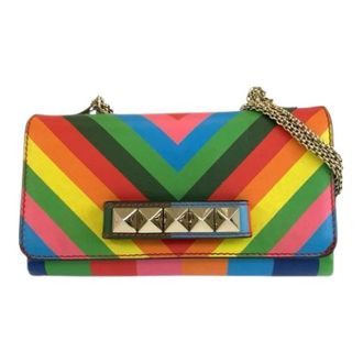 Valentino Pre-owned Rockstud Leather Chain Shoulder Bag - Dames - Pre-owned - Veelkleurig - Maat: ONE Size Leer