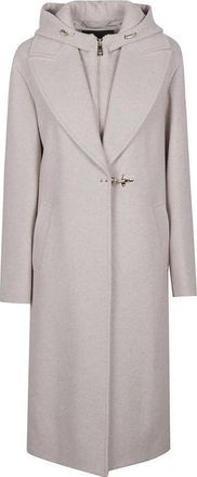 Fay Double Front Wool Jersey Coat - Dames - Mantel - Grijs - M - Katoen - Jassen