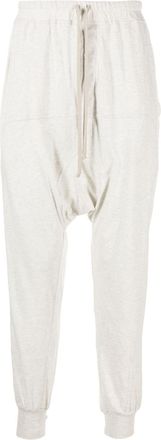 Rick Owens drop-crotch drawstring track pants - men - Cotton - L - Grey