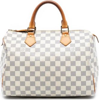Louis Vuitton Borsa Boston Speedy 30 in tela Damier Azur 2010 - Bianco