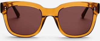 Messy Weekend LIV Brown Brown Womens Sunglasses Orange Size 51