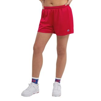 Champion Womens 4 Mesh Short (Retired Colors), Sideline Red, XS