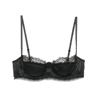 Dolce & Gabbana Ondergoed, Dames, Zwart, M, Satijn, Satijnen en kanten BH