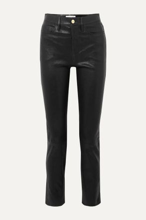 Frame Denim Le Sylvie High-rise Slim-leg Leather Pants - Nero