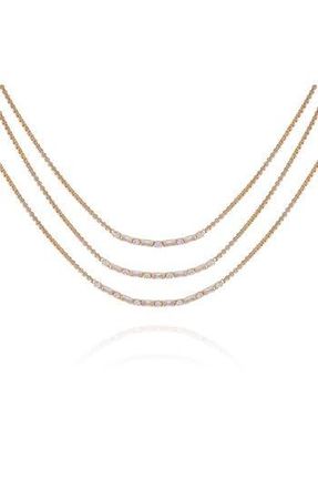 Vince Camuto Crystal Layered Necklace in Gold Tone at Nordstrom Rack