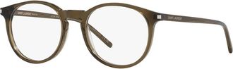Saint Laurent 50mm Round optical glasses in Green at Nordstrom
