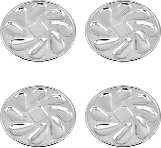 OEM Juego De Platos Para Ostras - Platos Con Forma De Cuenco - Acogedores - Acero Inoxidable Duradero - 4 Piezas - Color Plata