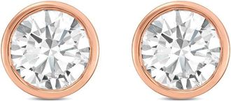 Diana M. Jewels 14KT ROSE GOLD LAB GROWN ROUND STUDS IN A BEZEL SETTING WEIGHING 1.50 CTS TW