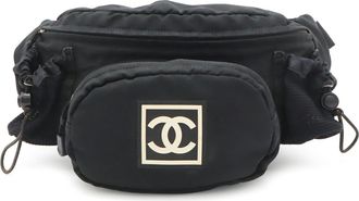 Chanel Black Nylon Canvas Fanny Pack Pouch (Pre-Owned)