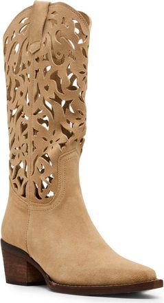 Steve Madden Albany Cutout Western Boot in Taupe Suede at Nordstrom, Size 8.5