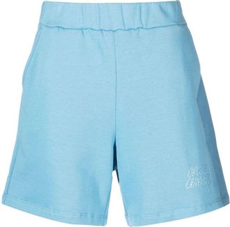 Opening Ceremony logo-embroidered cotton track shorts - men - Cotton - L - Blue