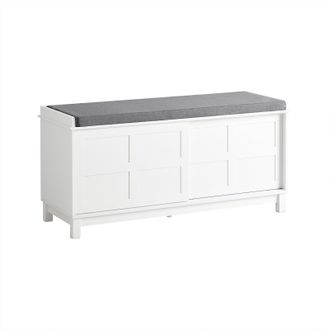SoBuy Scarpiera Con Ante Scorrevoli Scarpiera Panca Portascarpe Panca Ingresso Portascarpe Con Cuscino 114x40x53 Fsr86-w - Sobuy