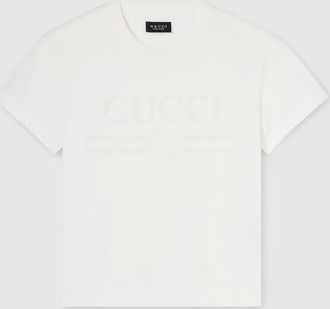 Gucci Cotton Jersey T-shirt With Devor&eacute; Detail, White, Ready-to-wear