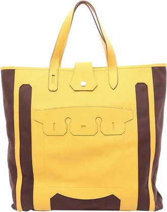 Herm&egrave;s Borsa tote Toile and Clemence Monsieur B GM 2000-2025 - Marrone