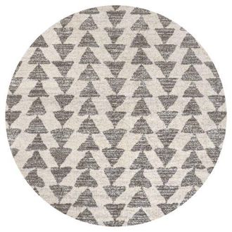 Jonathan Y Designs Aisha Moroccan Triangle Geometric Round Area Rug in Cream/gray at Nordstrom, Size 5Ft 0In X 5Ft 0In