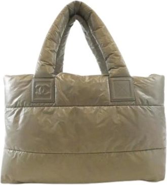 Chanel Pre-owned Tote Bags, female, Green, Size: ONE SIZE Pre-owned Nylon Tote Bag