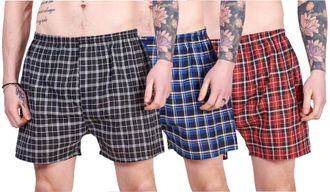 JD Williams Mens Woven Boxer Shorts Rich Cotton Elasticated 3 pairs pack underwear M to 2XL