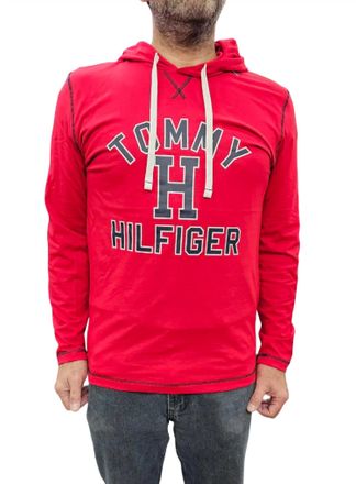 Tommy Hilfiger Long Sleeve Hoodie In Mahogany