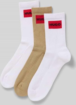 HUGO BOSS Socken mit Label-Detail im 3er-Pack in Beige, Größe 39-42