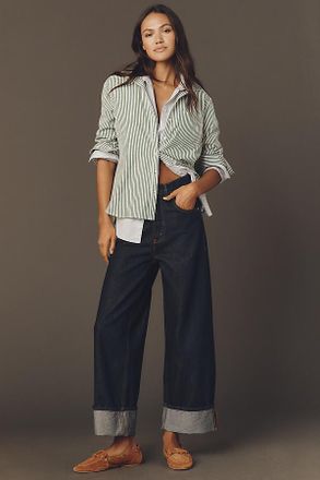 Good American Good Standard Low-Rise Baggy Cuffed Jeans