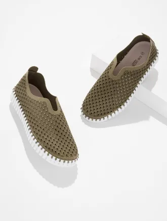 Ilse Jacobsen Tulip Slip-On Flats - Army - 10M Talbots
