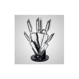 Trade Shop Trade Shop - Set 8 Cuchillos De Cocina De Acero Tijeras Para Carne Linea Royalty Afilador De Cuchillos