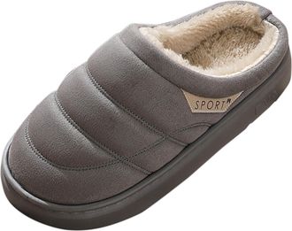 Generic House Slipper for Men Size 8 Mens and Womens Spring Autumn and Winter Home Indoor Thick Plush Soft Non Silent Warm Wrapped Toe Couple Same Style Plush