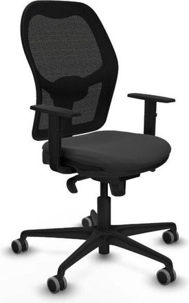 Piqueras y Crespo Piqueras Y Crespo - Jorquera Sincro Malla Negra Similpiel Gris Oscuro Brazos 1d Base Nailon Ruedas 65mm Engomada