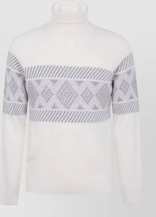 Barba wool embroidered turtleneck jumper