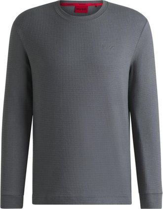 HUGO BOSS Cotton pajama top with embroidered logo