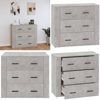 vidaXL Credenza Grigio Cemento 80x33x70 cm in Legno Multistrato - Credenza grigio cemento - Credenza con cassetti