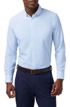 Mizzen+Main Leeward Trim Fit Button-Up Shirt in Skyline Blue Diamond Shadow at Nordstrom, Size X-Large