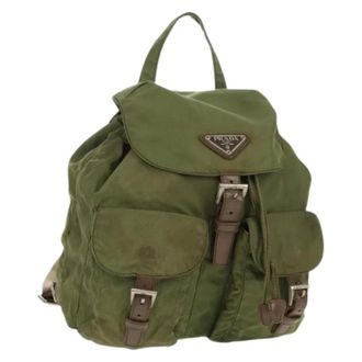 Prada Pre-owned Backpacks, female, Green, Size: ONE SIZE Pre-owned Vintage Backpack