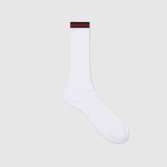 Gucci Cotton Blend Socks With Web Detail