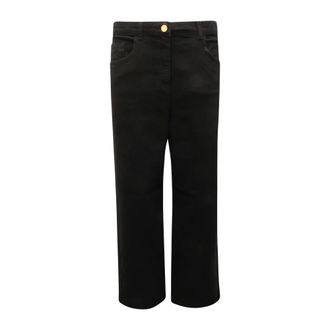 Elisabetta Franchi Straight Jeans, female, Black, Size: W27 WO Denim Trousers