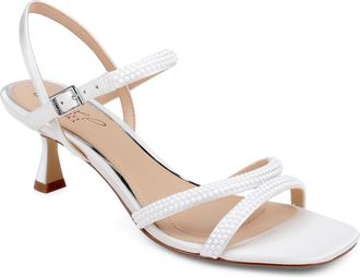 Badgley Mischka Zianna II Sandal in Ivory Satin at Nordstrom, Size 8.5